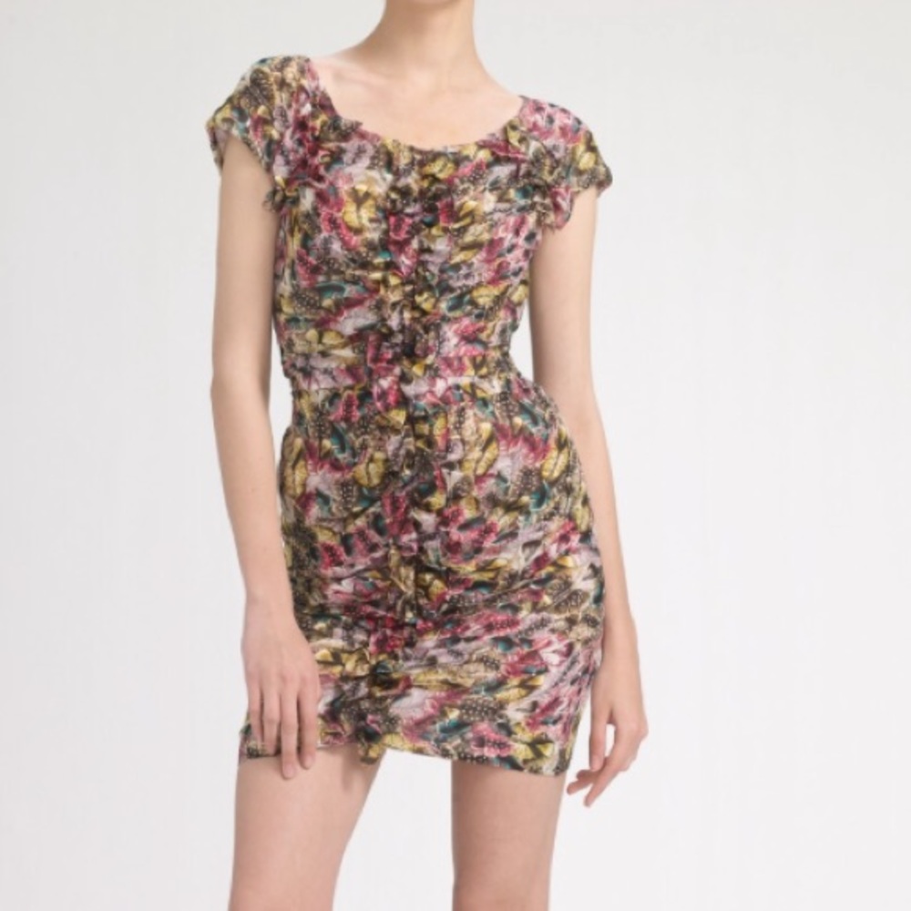 Leifsdottir Fiesta feather shift dress