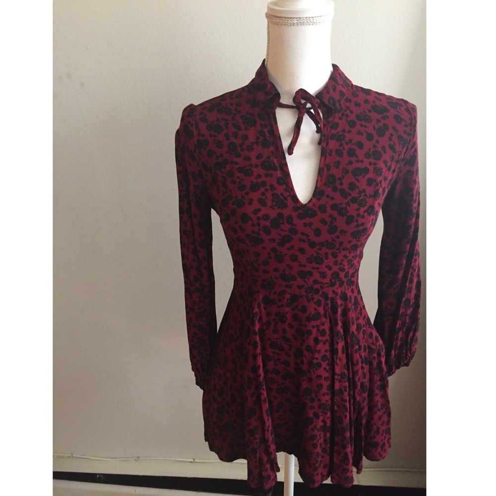 F21 Collared Floral A line Dress