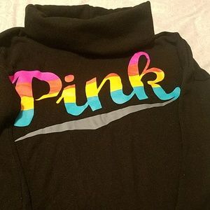 PINK- XS cowl neck long sleeved sweater