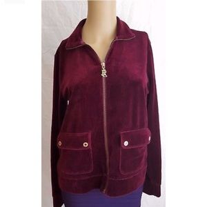 Lauren Ralph Lauren Burgundy Velour Jacket