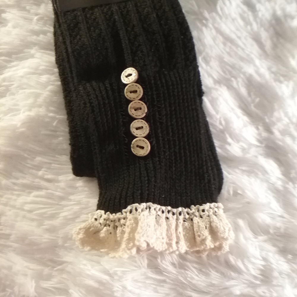NEW Lace Trim Thigh High Socks
