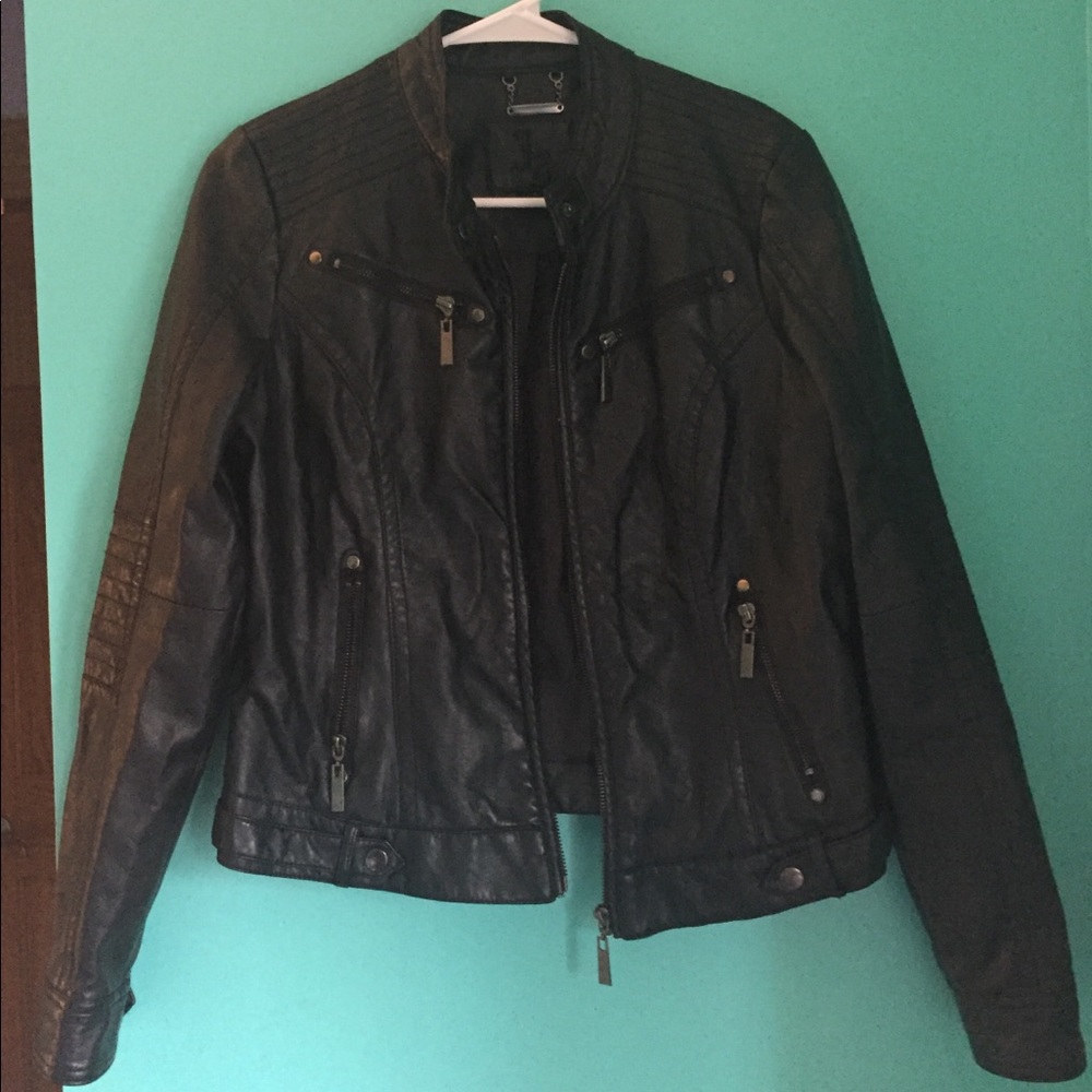 Synthetic leather jacket