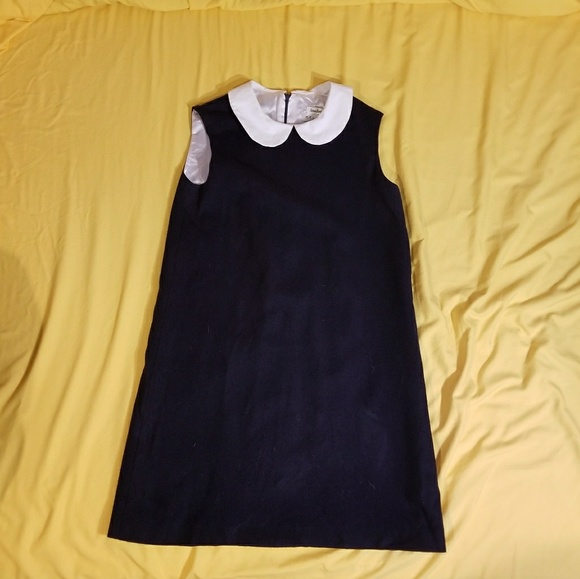 Navy wool sleeveless Helena children's dress - Picture 1 of 4