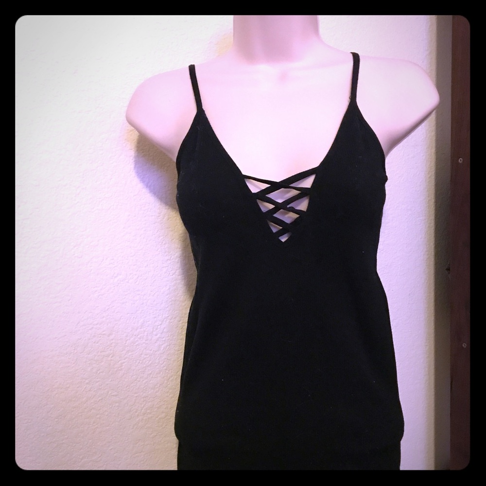 Black criss cross shirt