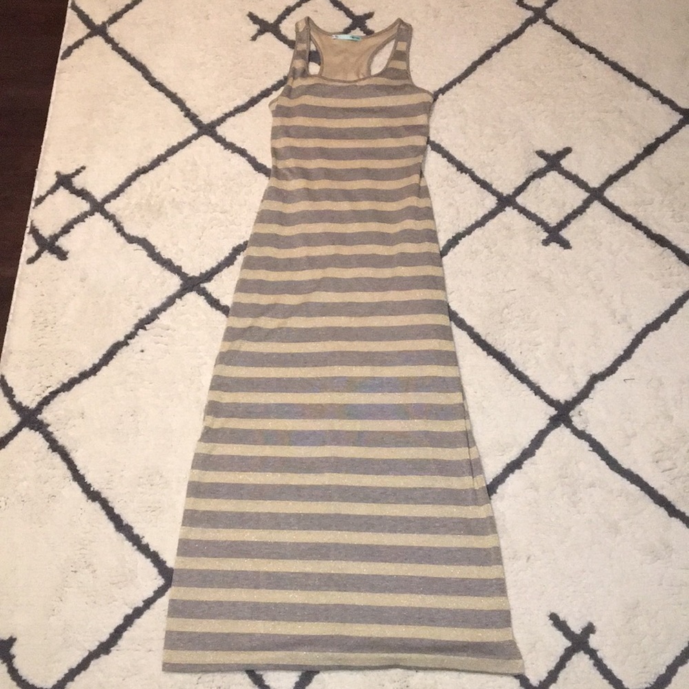 Maurices tana and brown sparkle maxi dress