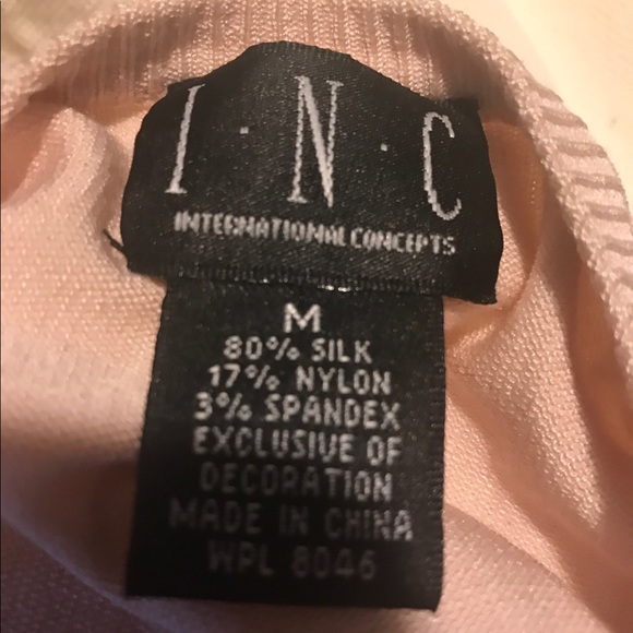 Pink / Peach Cardigan in Silk Blend Fabric by INC - Picture 4 of 4