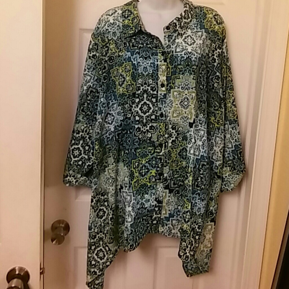 NWOT Multi Print Blouse