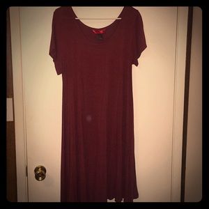 Burgundy T-Shirt Dress