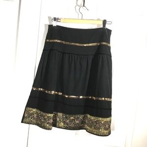 ***SOLD*** Black Bohemian corduroy skirt