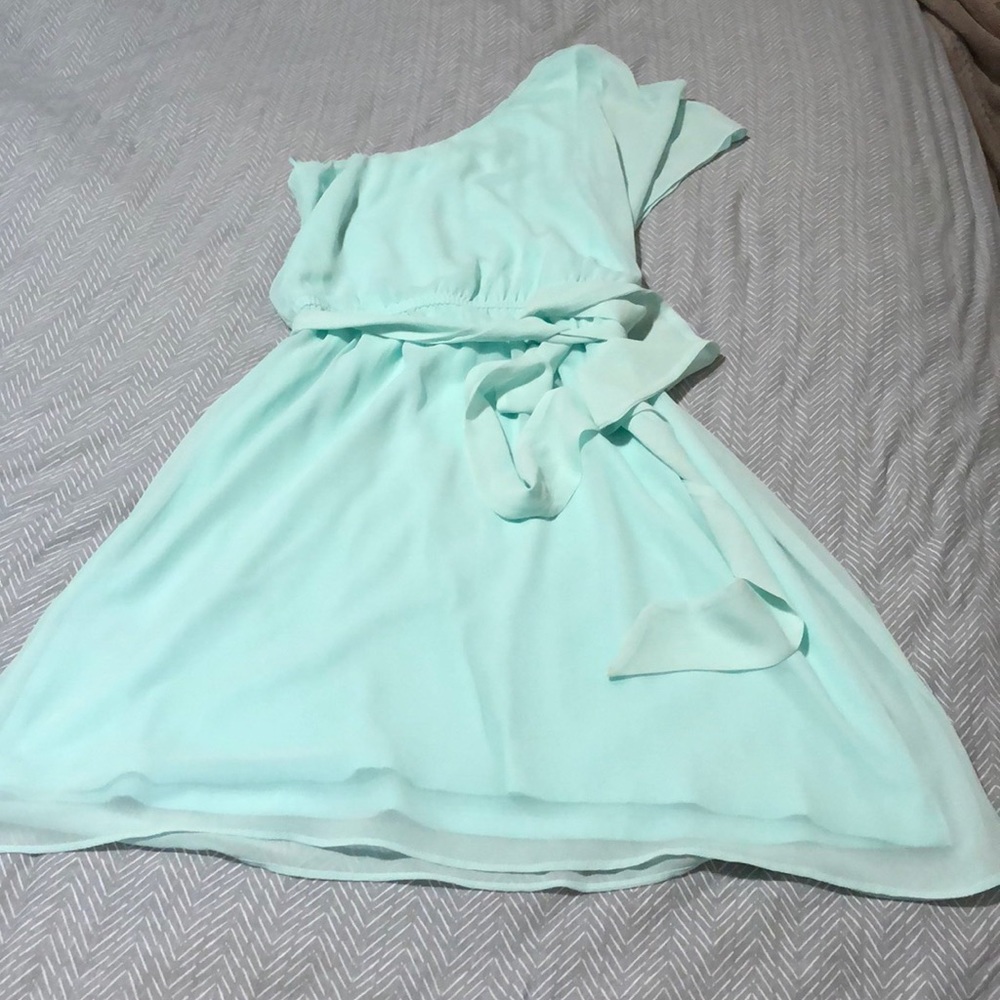 One shoulder Blue/green dress