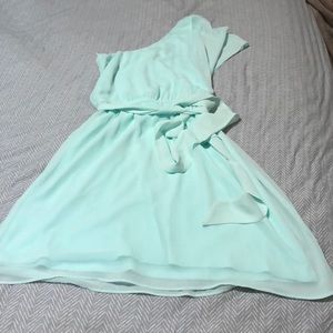 One shoulder Blue/green dress