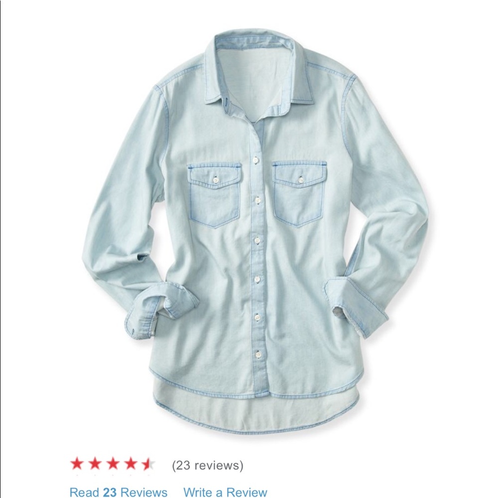 Light blue button up/button down top