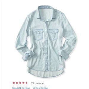 Light blue button up/button down top