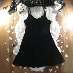 Black Velvet Skater Dress