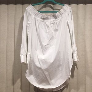 Brand new w/ tag! Open shoulder white blouse.