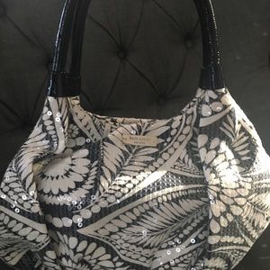 Kate spade navy and white sequin handbag