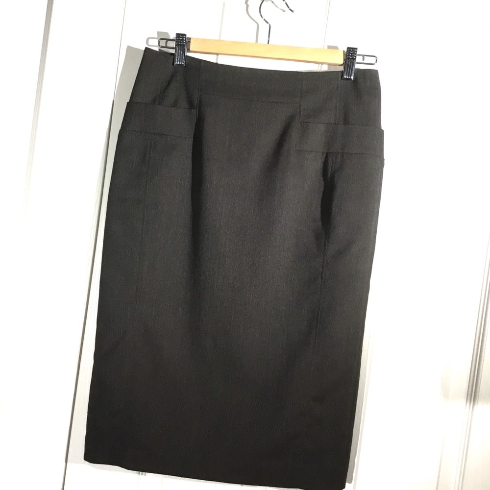 RW & CO - brown twill pencil skirt
