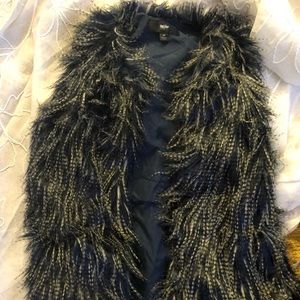 Furry blue vest