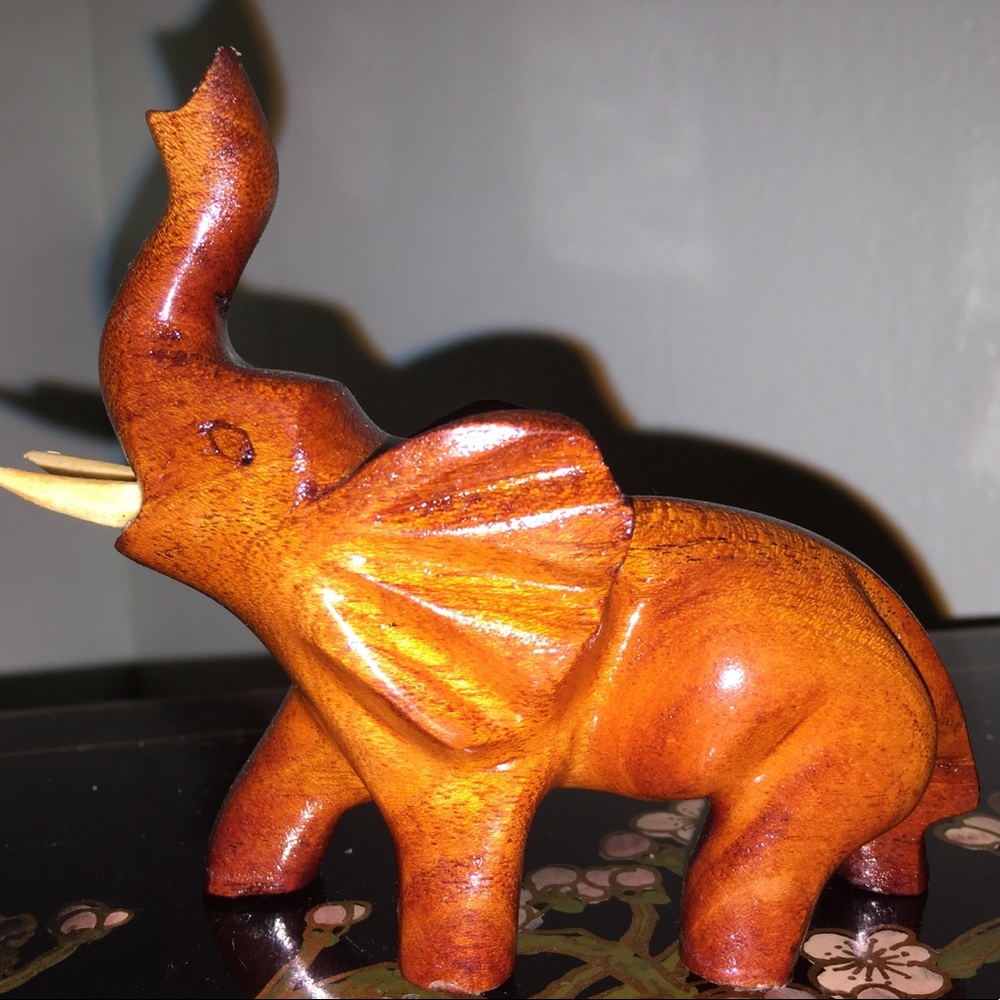 Handmade wooden elephant.