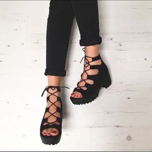 Public Desire Lace up Platform Sandals