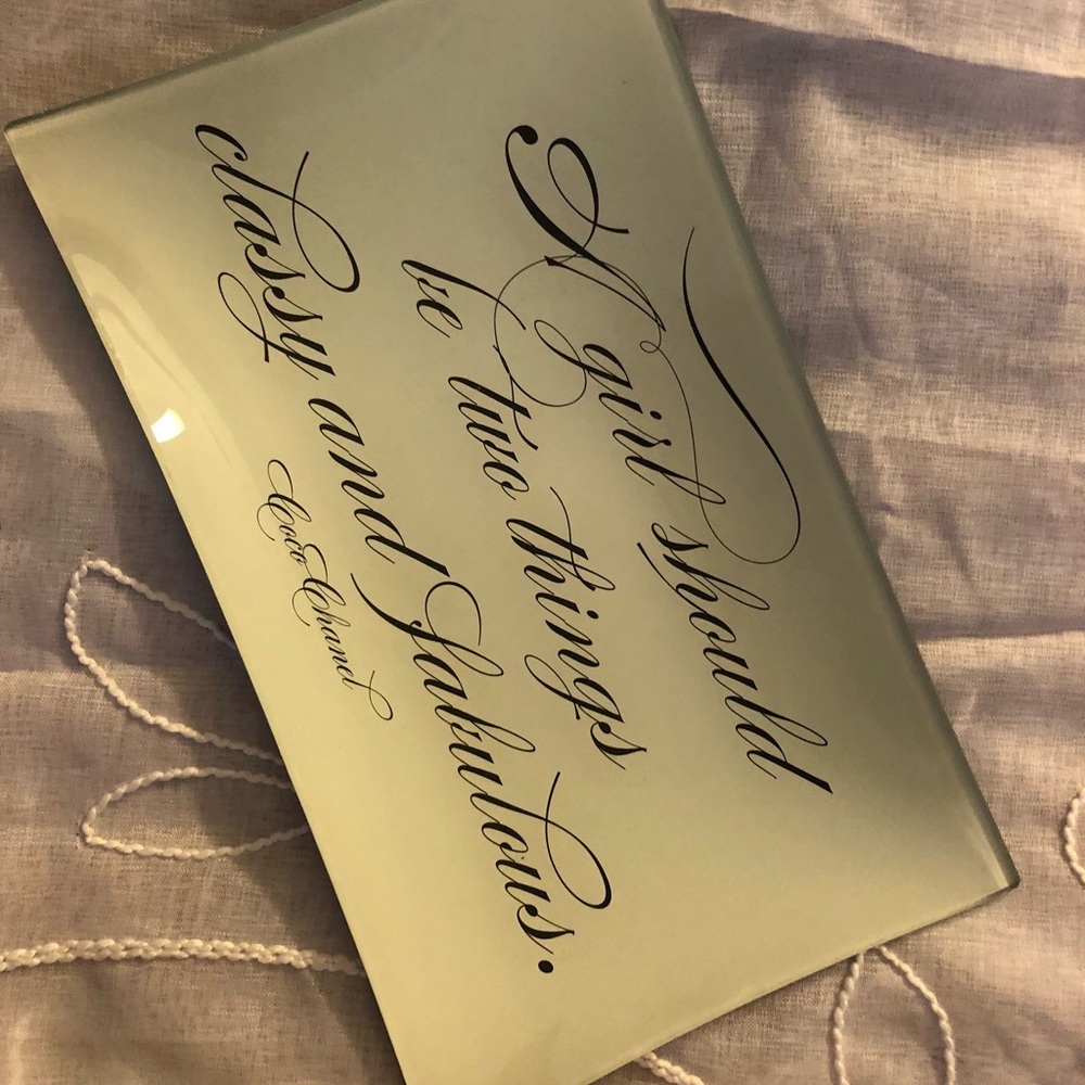 Coco Chanel quote jewelry plate
