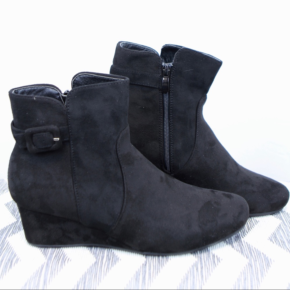 Womens "Ada" Low Wedge Ankle Booties