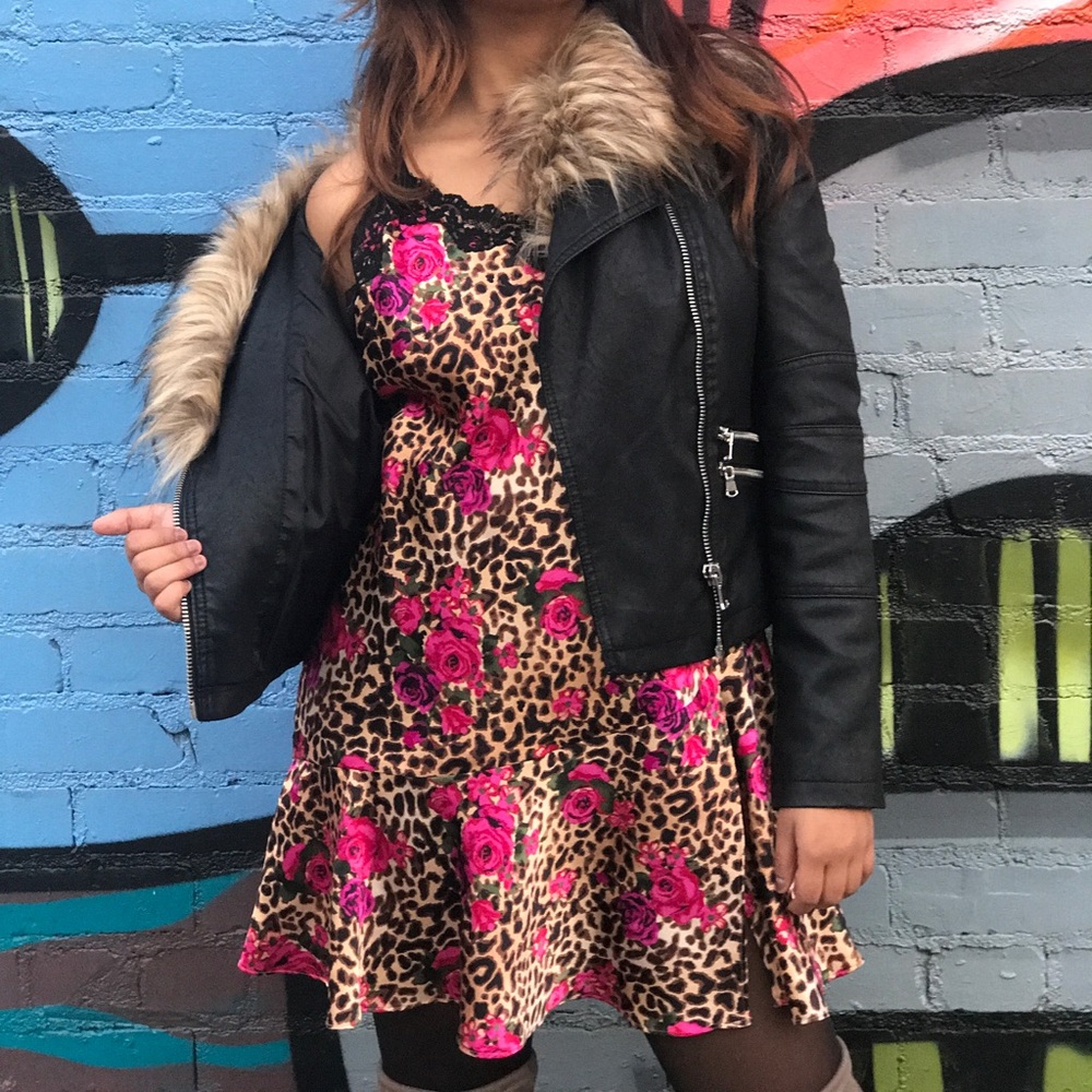 Cheetah/ Roses dress