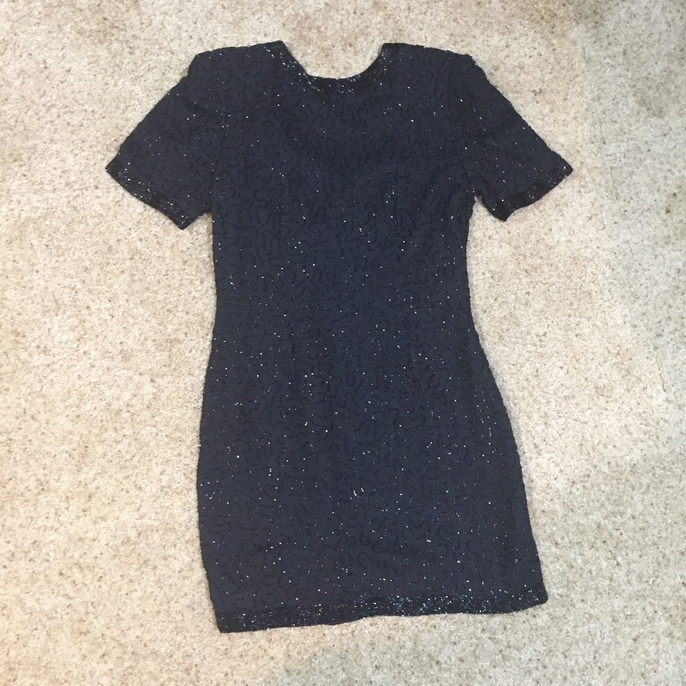 Black beaded chiffon dress