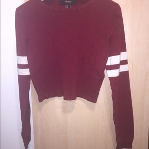 Red knit crop top