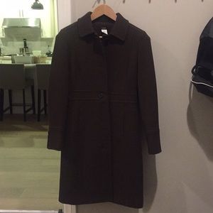 J. Crew Dark Brown Lined Pea Coat