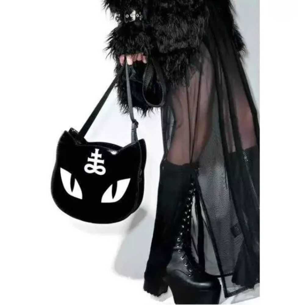 Cat purse Sphinx gothic wicca ohm goth witch pagan - Picture 3 of 7