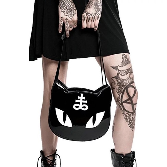 Cat purse Sphinx gothic wicca ohm goth witch pagan - Picture 2 of 7