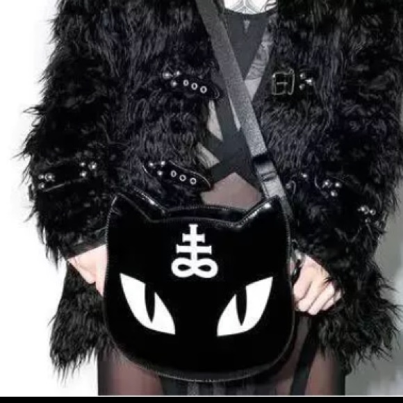 Cat purse Sphinx gothic wicca ohm goth witch pagan - Picture 4 of 7