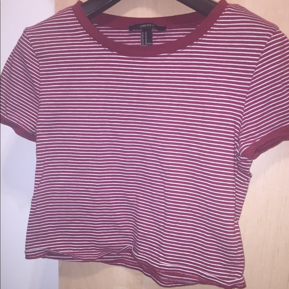 Red striped crop top