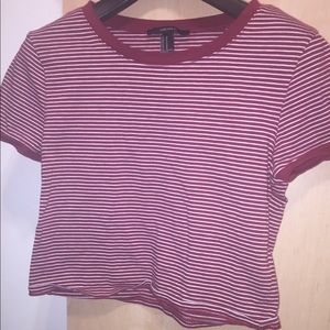 Red striped crop top