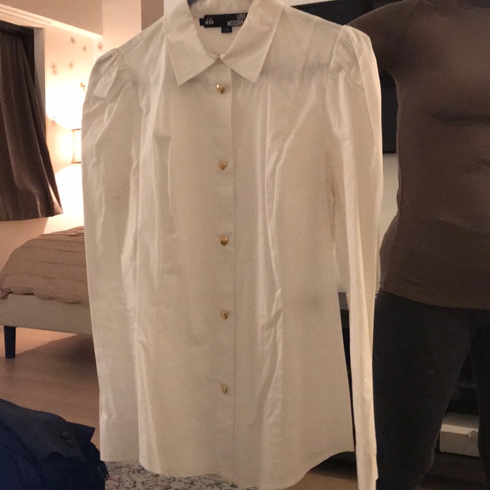 Mos chino gold heart button
