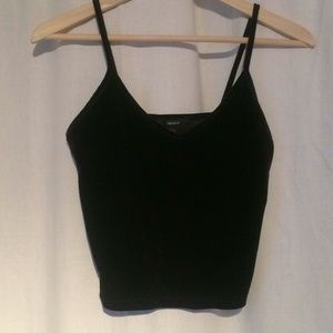 Black Velvet Crop Top