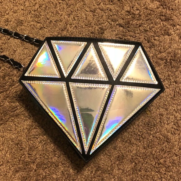 Diamond purse clutch geometric holographic rave - Picture 2 of 7