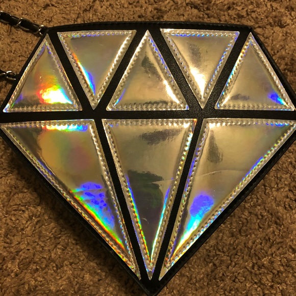 Diamond purse clutch geometric holographic rave - Picture 6 of 7