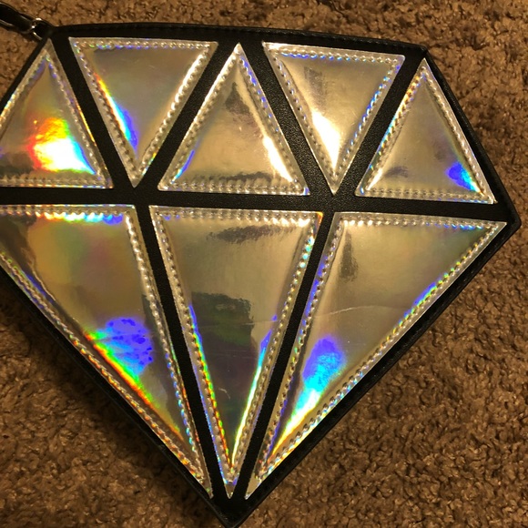 Diamond purse clutch geometric holographic rave - Picture 7 of 7