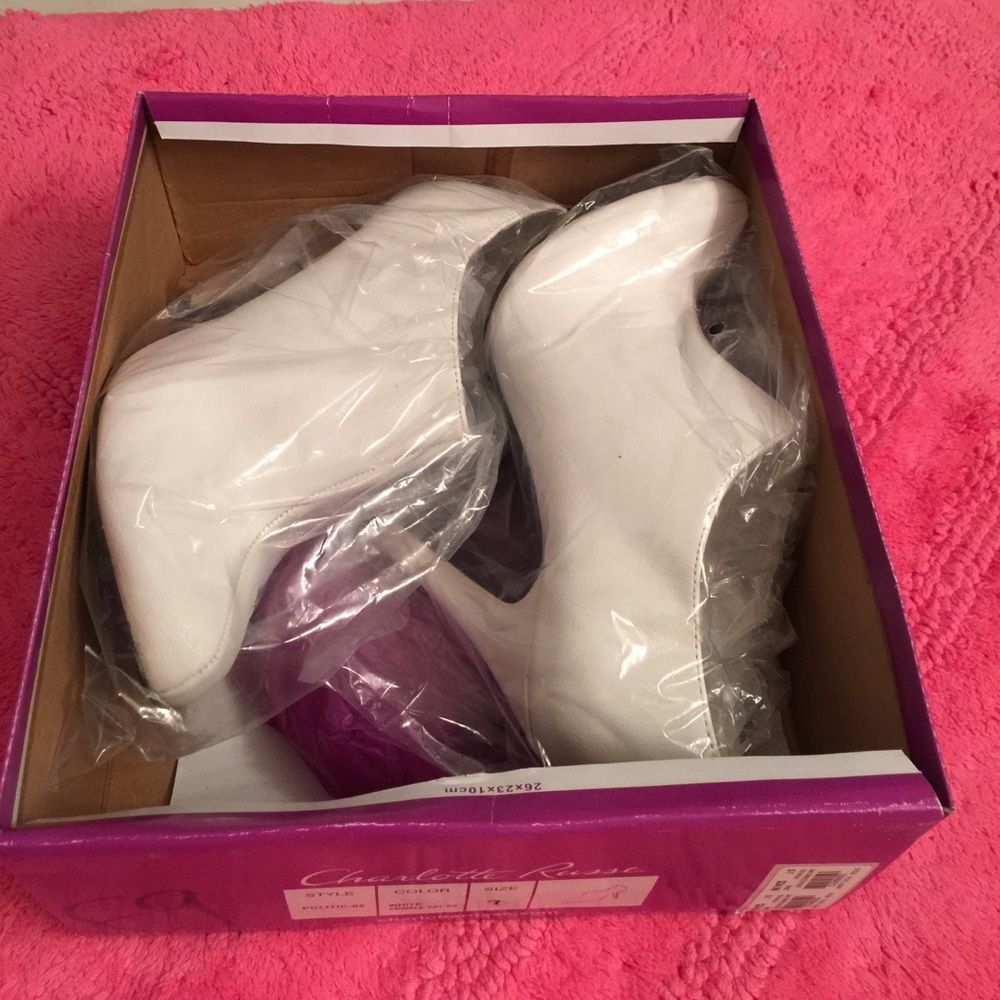 Charlotte russe ankle boots in white.