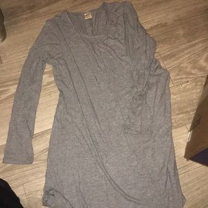 Large cotton ribbed longsleeve dress like t-shirt