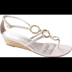 Jessica Simpson White "Ganga" Sandals