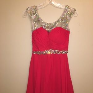 Short, red prom dress