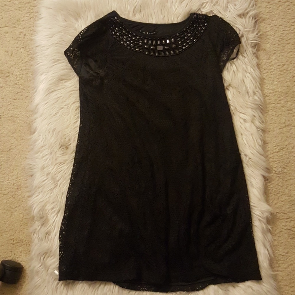 Black dress with jewls attached