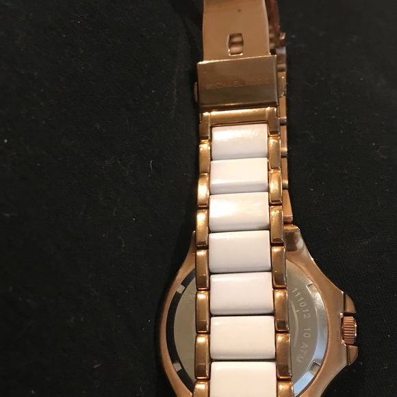 Michael Kors rose gold-tone w/ white acrylic watch main image 5