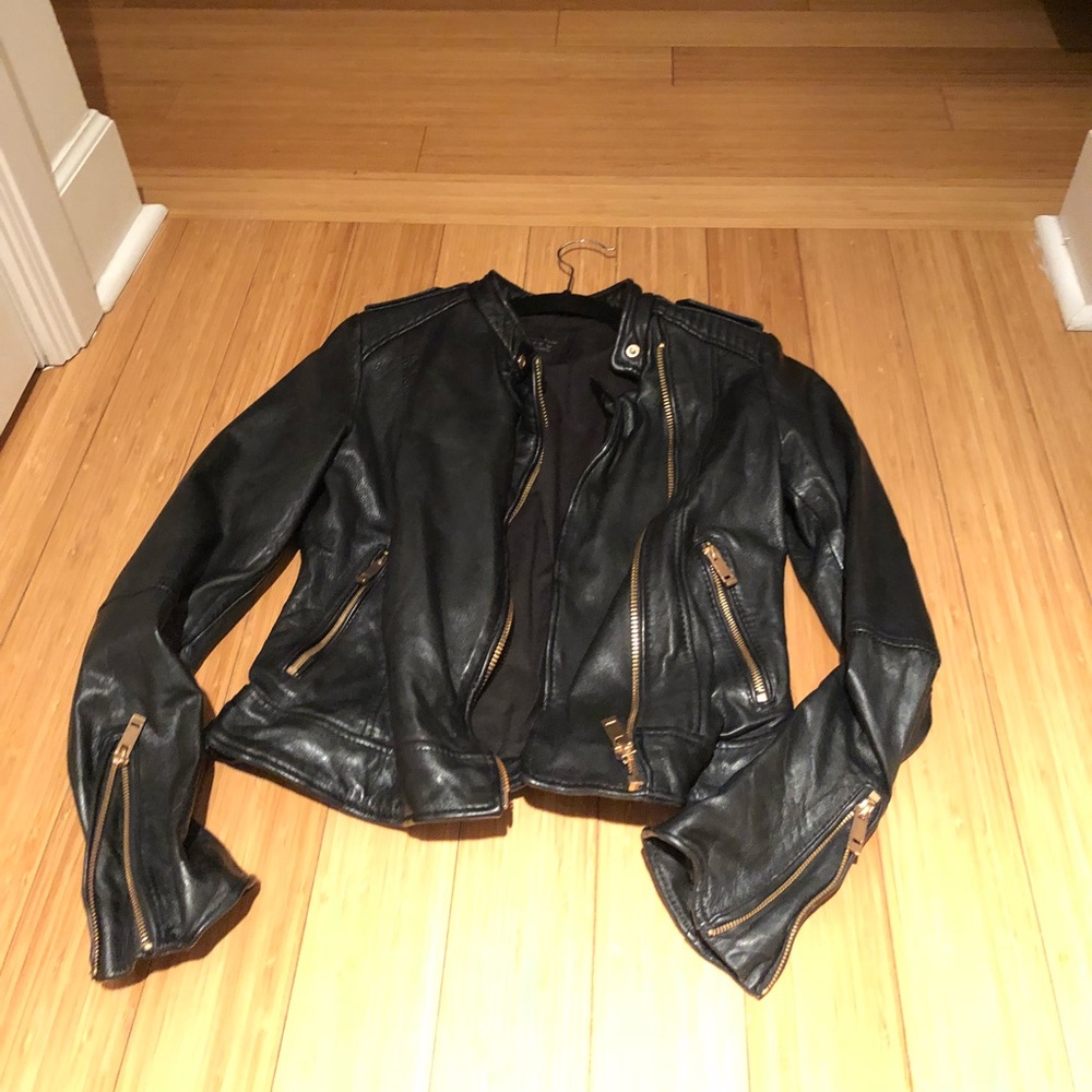 Black leather jacket