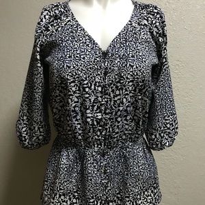 Banana Republic V neck Blouse Semi sheer