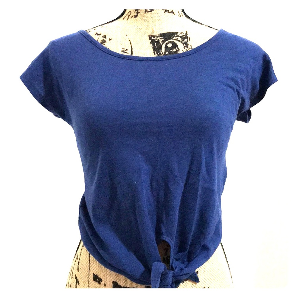 Nautical Navy Blue Tie up Tee