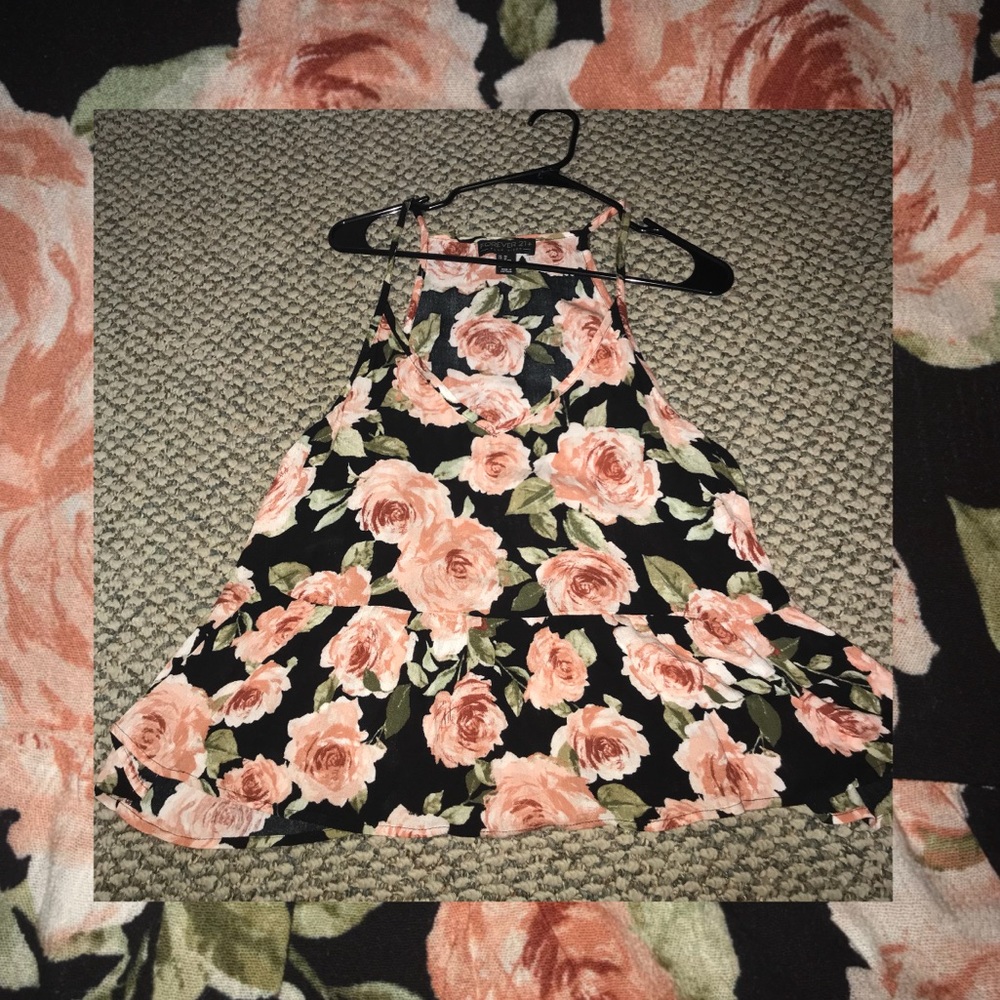 Black shirt with peach roses!